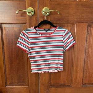 striped cropped tee shirt